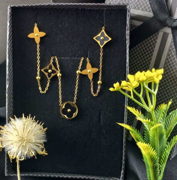 Black Clover Golden Enamel Necklace